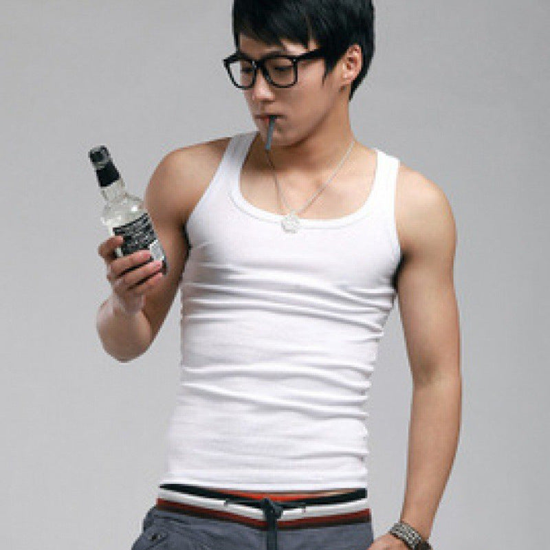 Men's Cotton Slim Fit Sports Vest in Multiple Colors