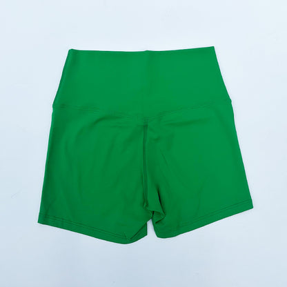 High-Waist Nylon Yoga Shorts in Peach