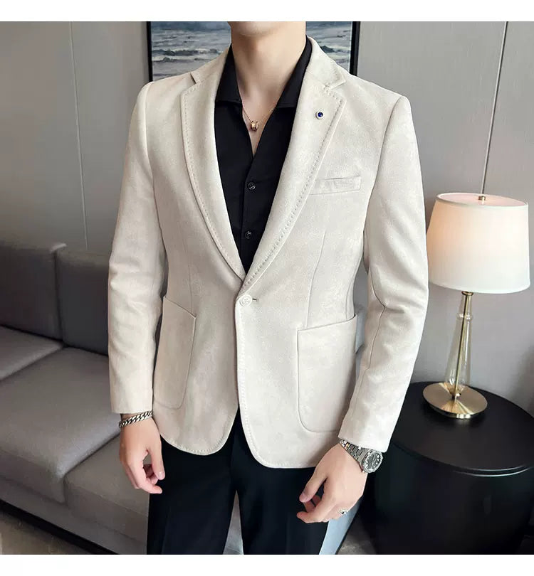 Men's Slim Fit Velvet Blazer Coat for Business and Weddings