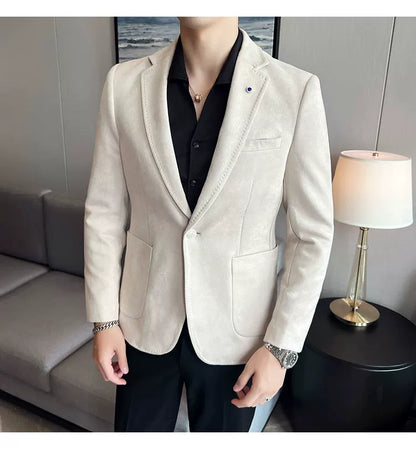 Men's Slim Fit Velvet Blazer Coat for Business and Weddings