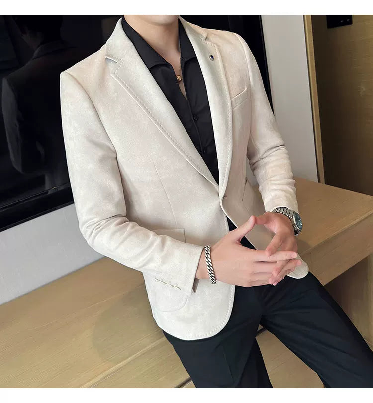 Men's Slim Fit Velvet Blazer Coat for Business and Weddings
