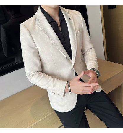 Men's Slim Fit Velvet Blazer Coat for Business and Weddings