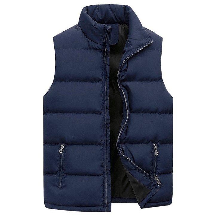 Men's Warm Sleeveless Vest Jacket with Zipper