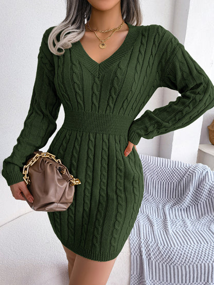 European and American Twist Waist Dress in Various Colors