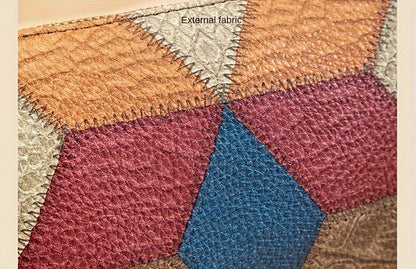 Small Square PU Clutch Bag with Color Contrast