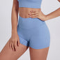 High-Waist Nylon Yoga Shorts in Peach