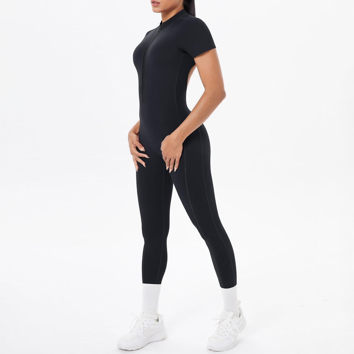 Backless Bodycon Scrunch Jumpsuit for Women Yoga Fitness