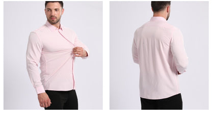 Lightweight Stretchy Plus-Size Men's Long-Sleeve Shirt