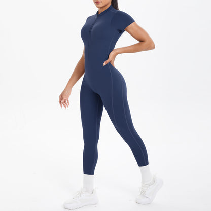 Backless Bodycon Scrunch Jumpsuit for Women Yoga Fitness