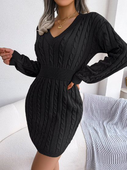 European and American Twist Waist Dress in Various Colors