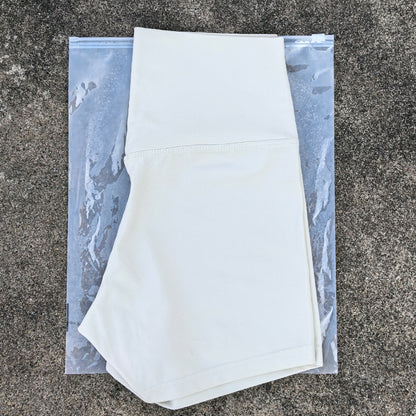 High-Waist Nylon Yoga Shorts in Peach