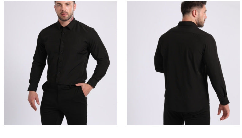 Lightweight Stretchy Plus-Size Men's Long-Sleeve Shirt