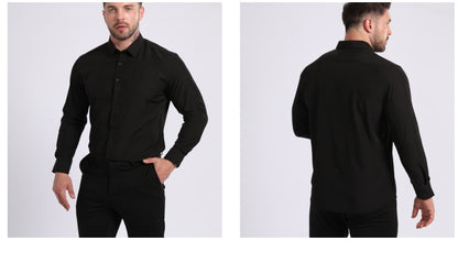 Lightweight Stretchy Plus-Size Men's Long-Sleeve Shirt