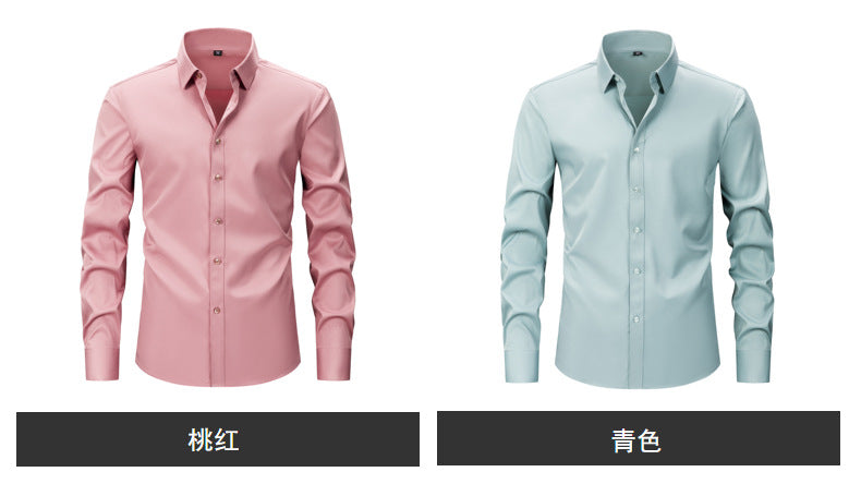 Lightweight Stretchy Plus-Size Men's Long-Sleeve Shirt