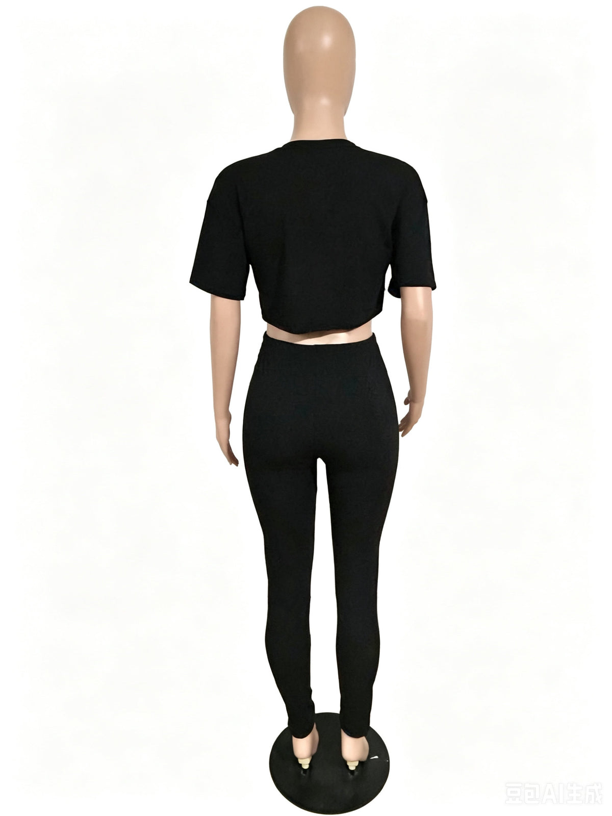 CM.YAYA Women's Hollow Out Short Sleeve Set