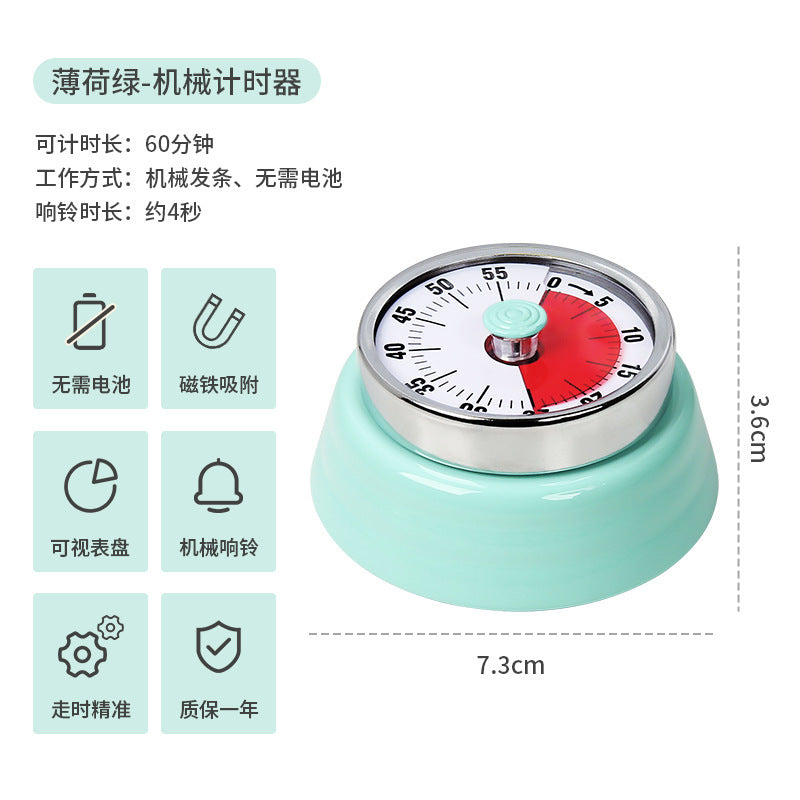 Mechanical Kitchen Timer with Magnetic Attraction