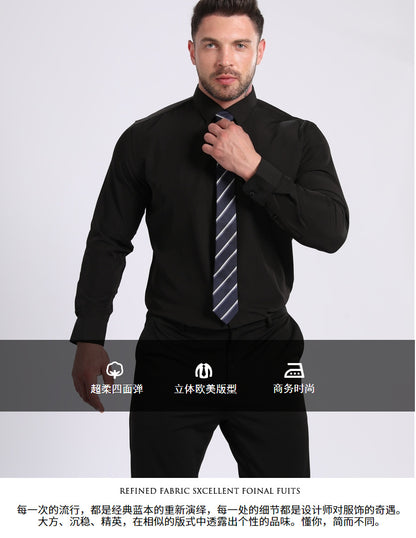 Lightweight Stretchy Plus-Size Men's Long-Sleeve Shirt