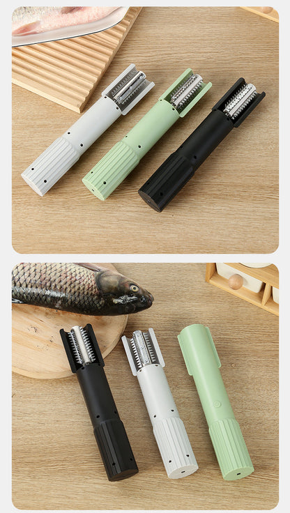 Wireless Stainless Steel Fish Scale Scraper Black