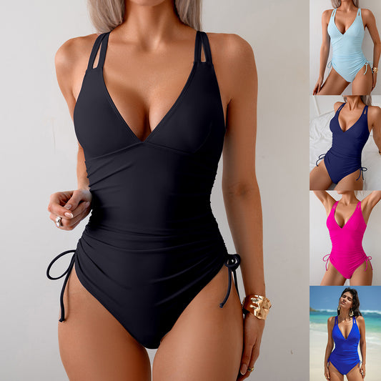 One-Piece Swimsuit for Women in Solid Color Nylon