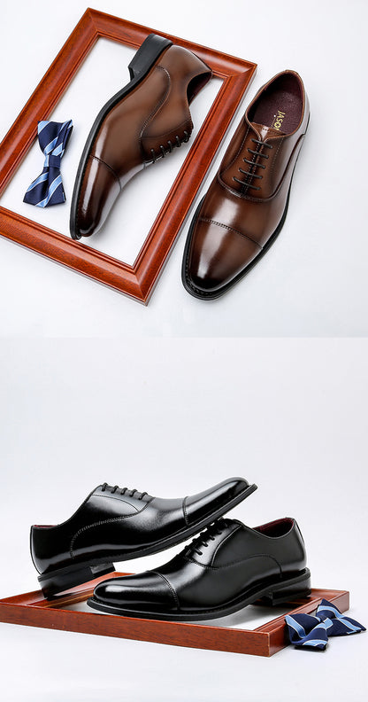 Men's Oxford Leather Dress Shoes with Height Increase