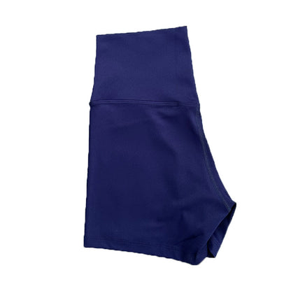 High-Waist Nylon Yoga Shorts in Peach