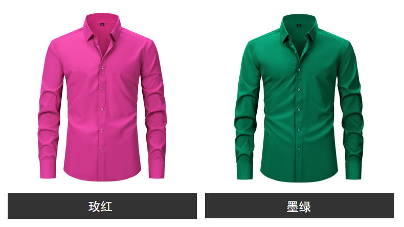 Lightweight Stretchy Plus-Size Men's Long-Sleeve Shirt
