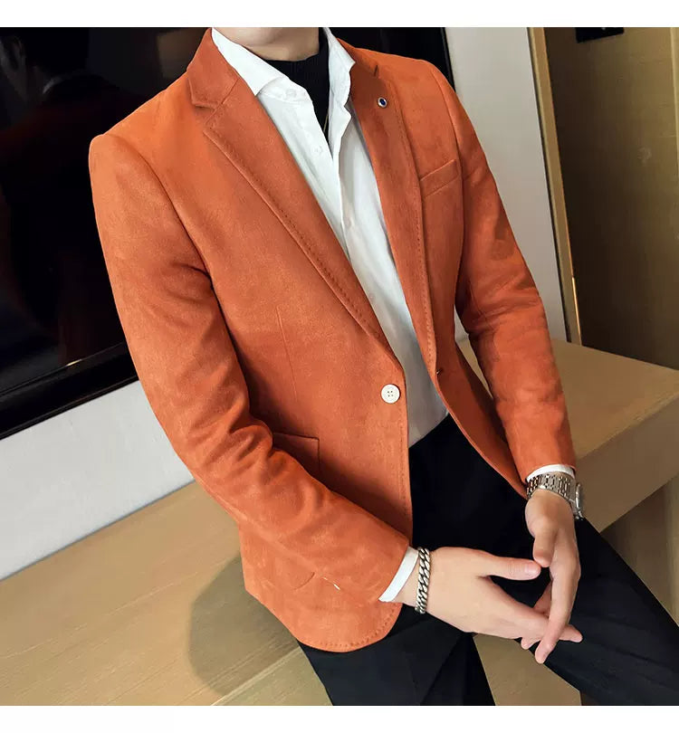 Men's Slim Fit Velvet Blazer Coat for Business and Weddings