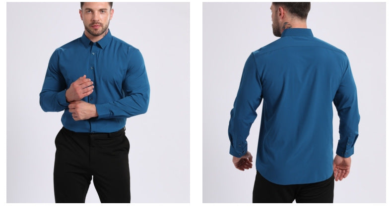 Lightweight Stretchy Plus-Size Men's Long-Sleeve Shirt