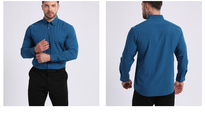 Lightweight Stretchy Plus-Size Men's Long-Sleeve Shirt