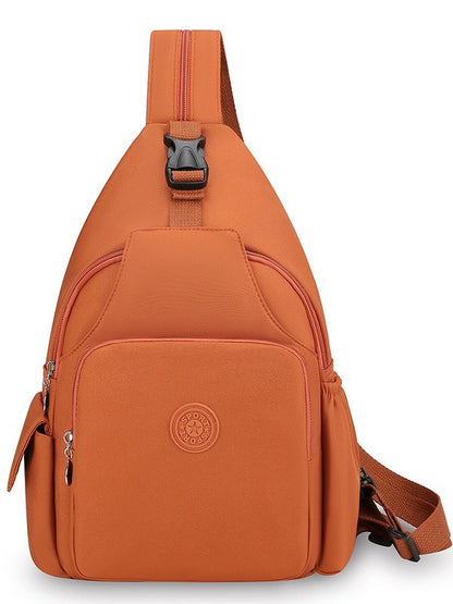 Women's Black Polyester Chest Bag with Anti-Splash Feature