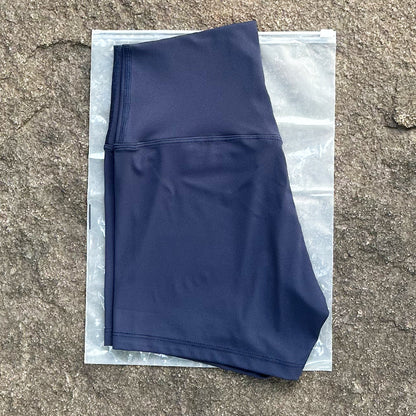 High-Waist Nylon Yoga Shorts in Peach
