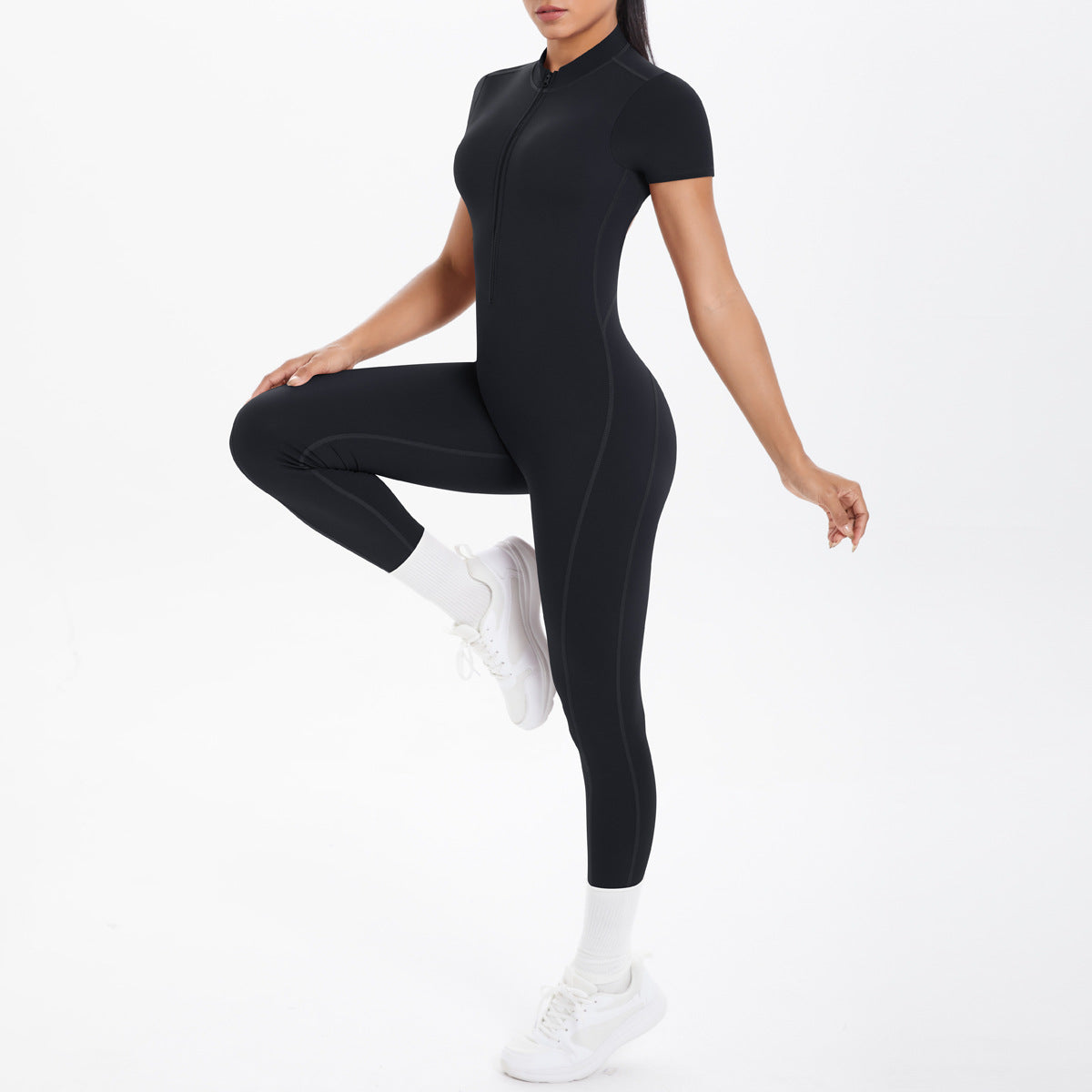 Backless Bodycon Scrunch Jumpsuit for Women Yoga Fitness