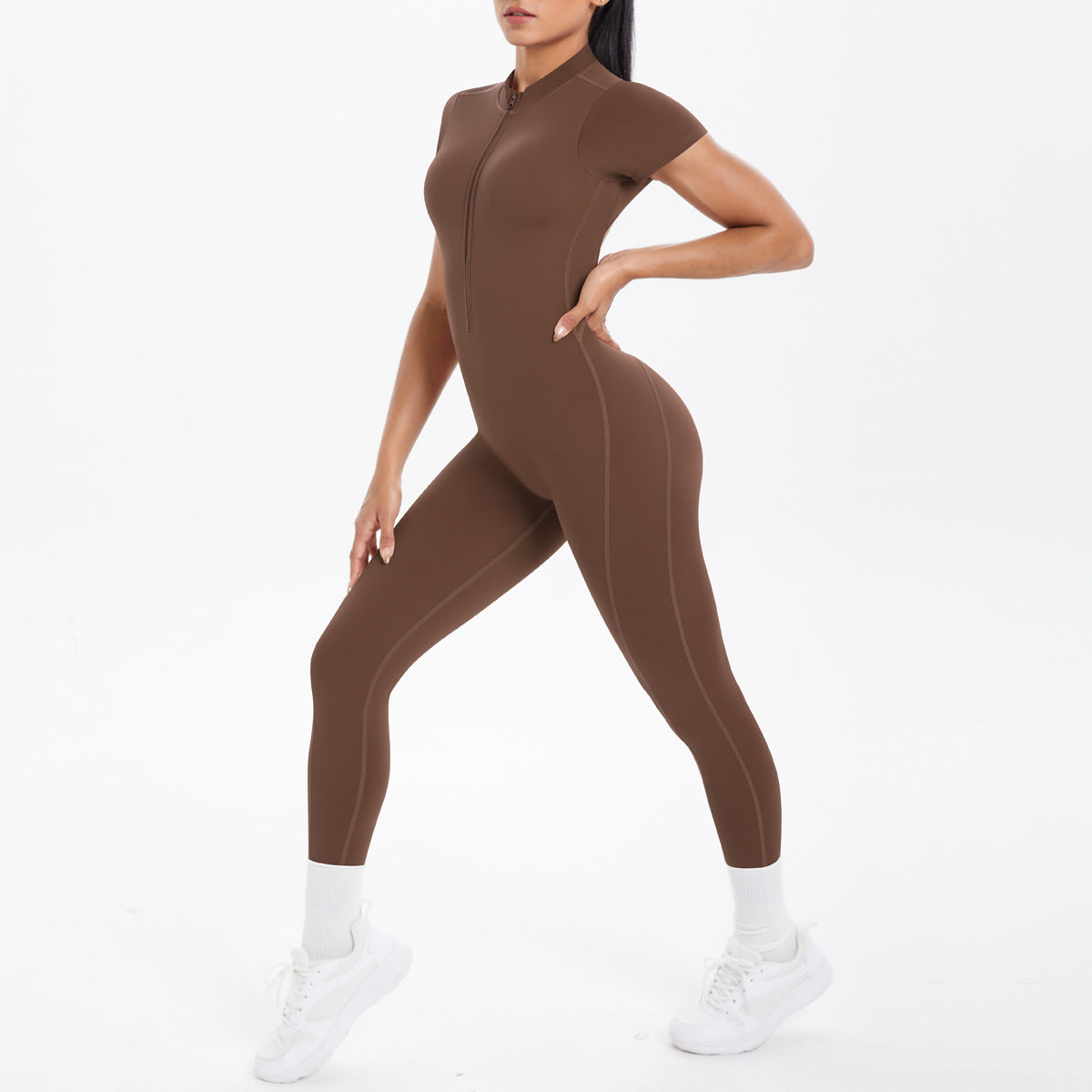 Backless Bodycon Scrunch Jumpsuit for Women Yoga Fitness