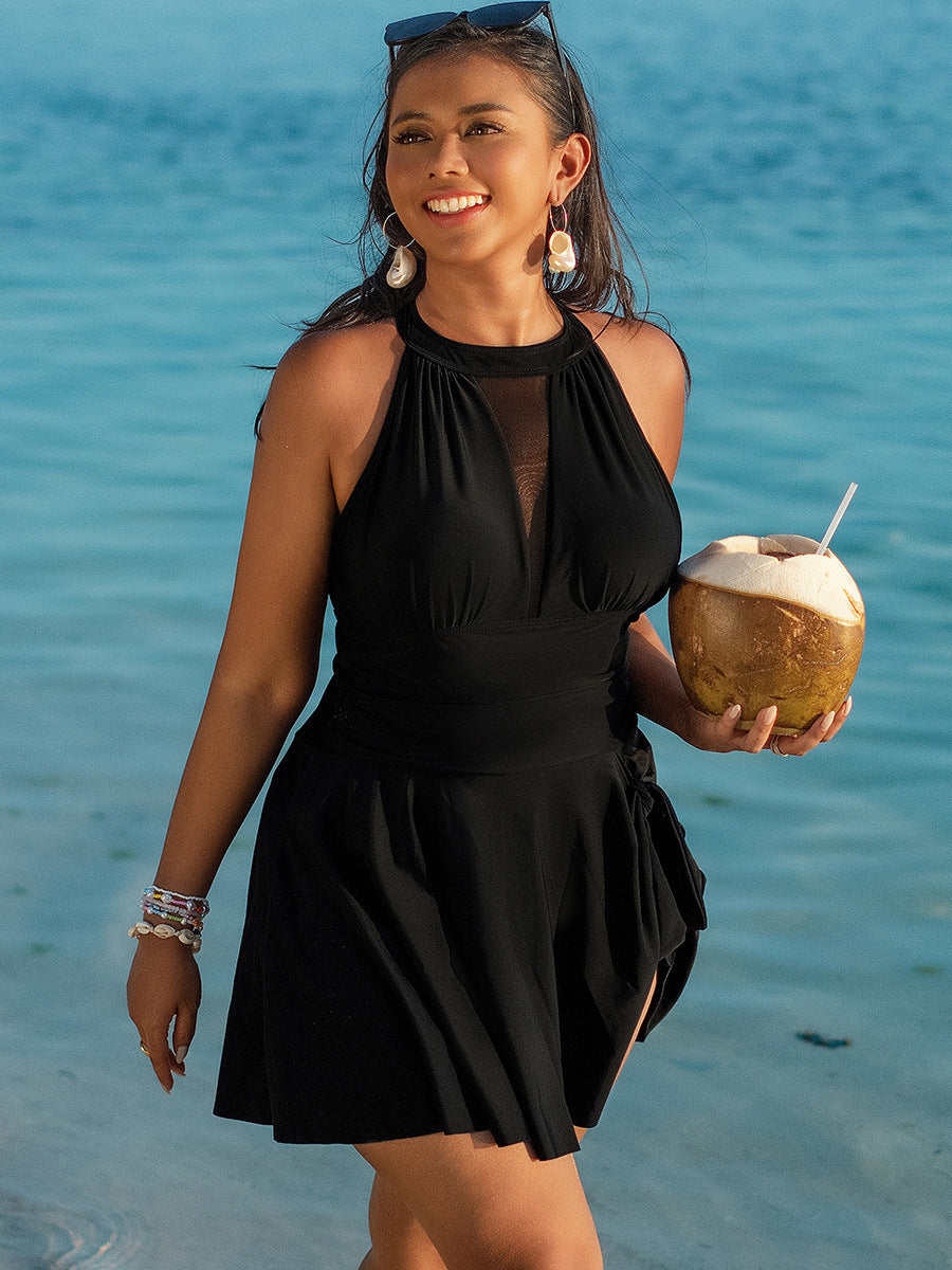 Plus Size One-Piece Swimsuit for Women in Black