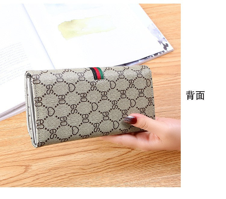 Gray PVC Long Wallet for Women Multi-Functional Card Holder