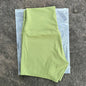 High-Waist Nylon Yoga Shorts in Peach