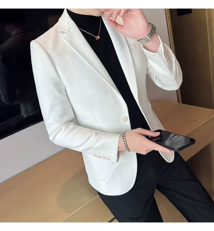 Men's Slim Fit Velvet Blazer Coat for Business and Weddings