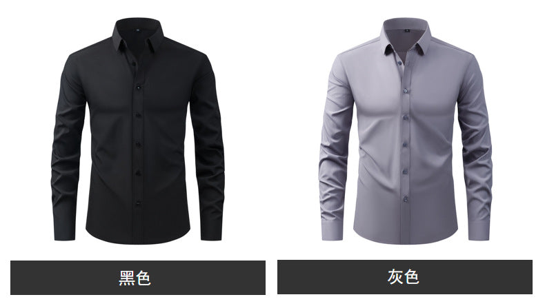 Lightweight Stretchy Plus-Size Men's Long-Sleeve Shirt