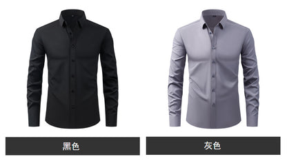 Lightweight Stretchy Plus-Size Men's Long-Sleeve Shirt
