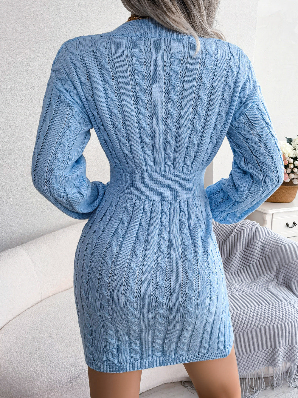 European and American Twist Waist Dress in Various Colors