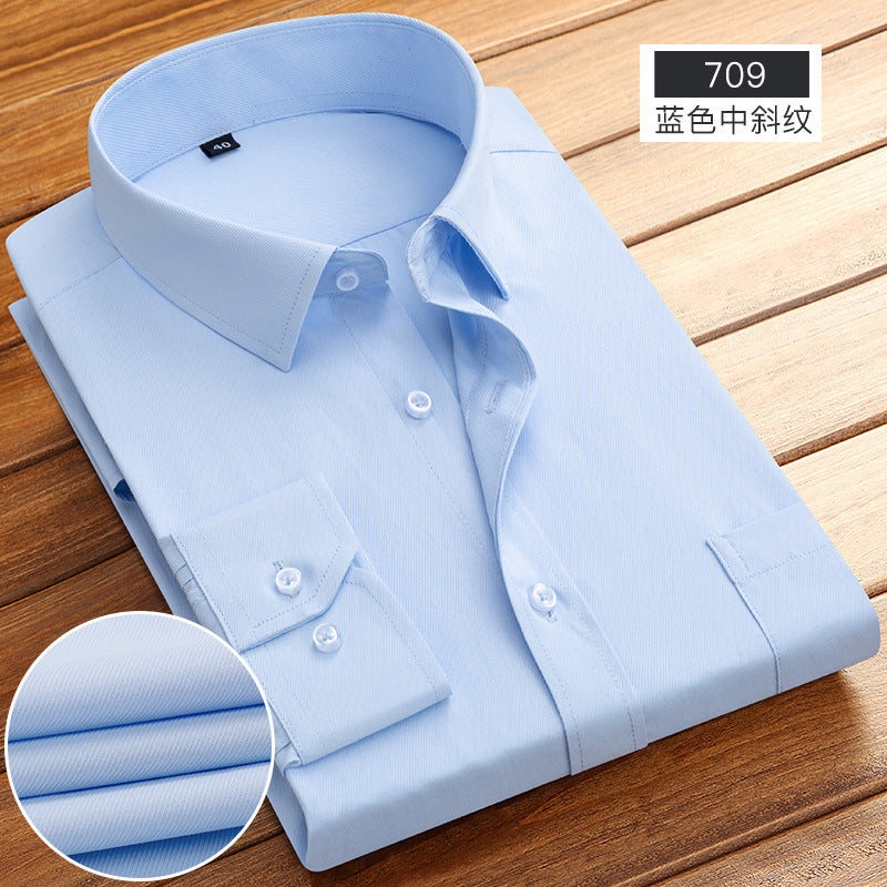 Striped Long-Sleeved Shirt for Men, Cotton Blend, Breathable