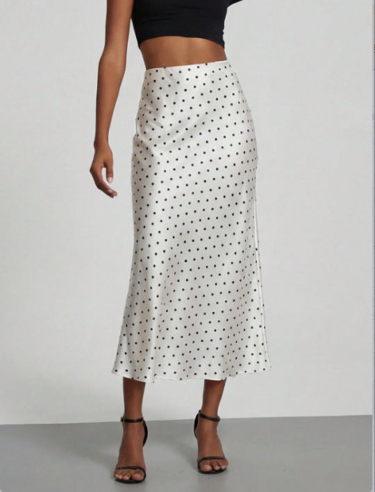 Elegant Satin Midi Skirt in Solid Colors