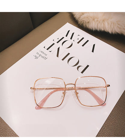 Anti-Blue Light Myopia Glasses Metal Frame Big Face