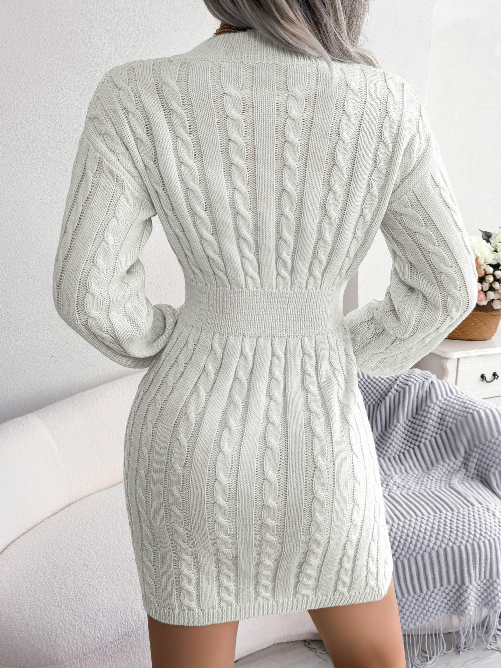 European and American Twist Waist Dress in Various Colors