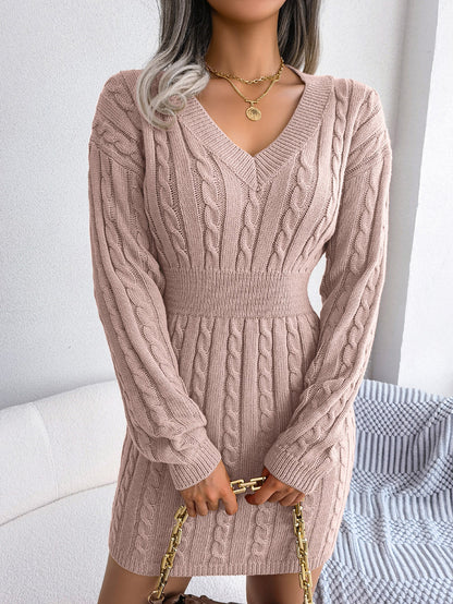 European and American Twist Waist Dress in Various Colors
