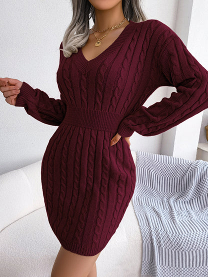 European and American Twist Waist Dress in Various Colors