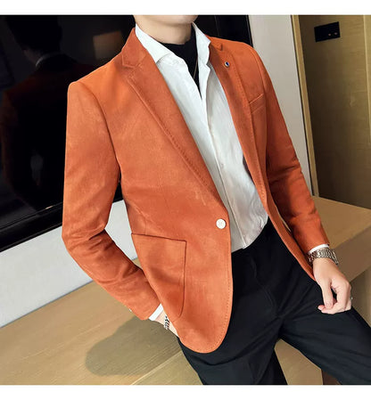Men's Slim Fit Velvet Blazer Coat for Business and Weddings