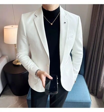 Men's Slim Fit Velvet Blazer Coat for Business and Weddings