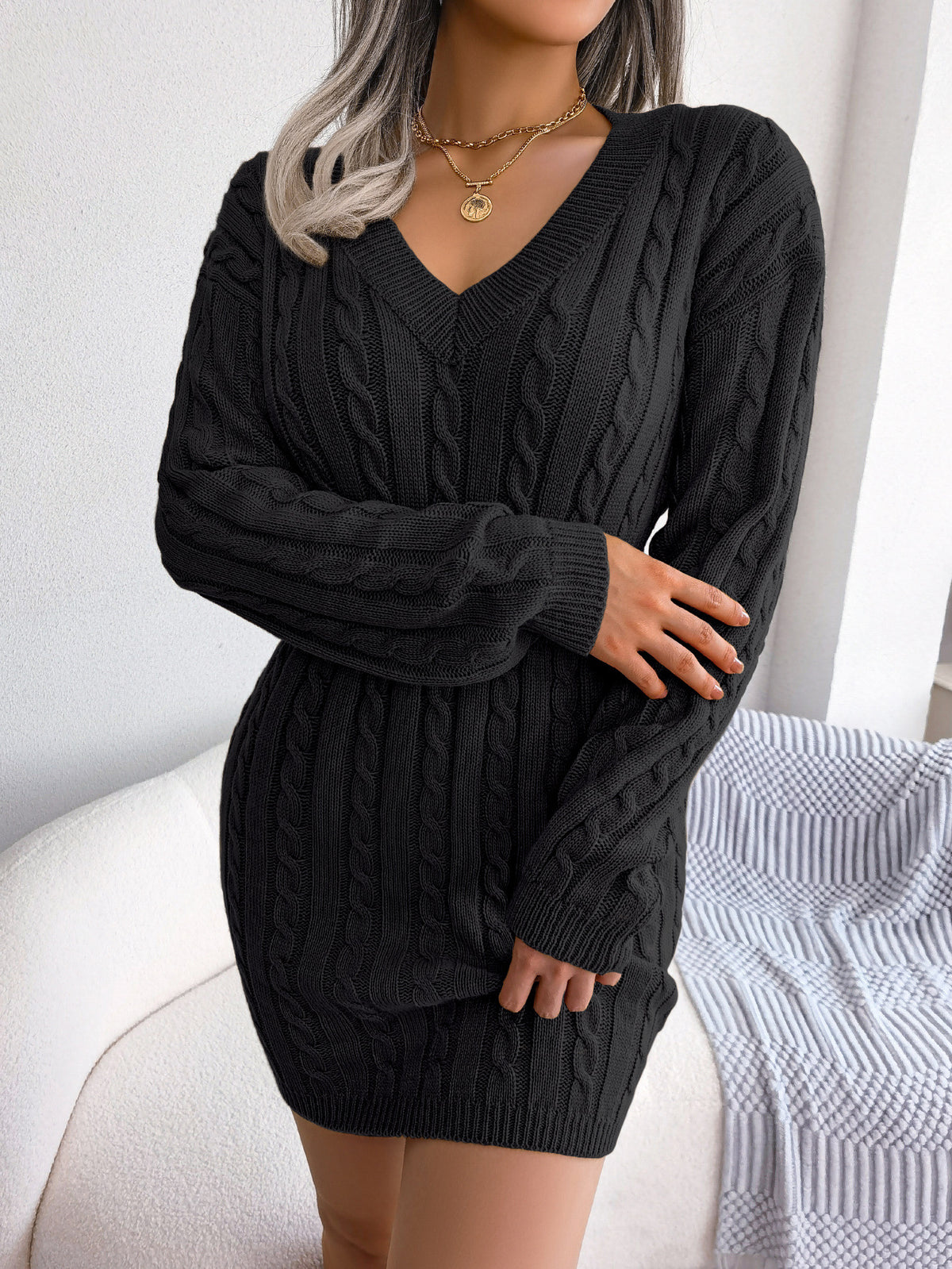 European and American Twist Waist Dress in Various Colors