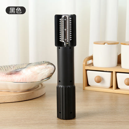 Wireless Stainless Steel Fish Scale Scraper Black